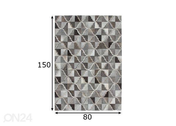 Matto aitoa nahkaa 80x150 cm mitat