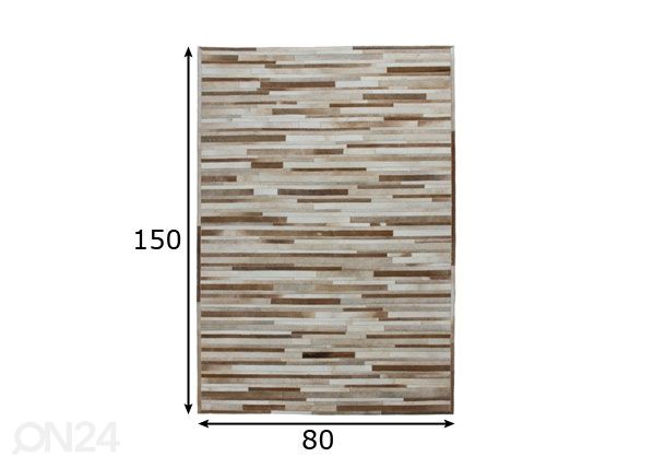 Matto aitoa nahkaa 80x150 cm mitat
