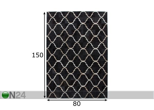 Matto aitoa nahkaa 80x150 cm mitat