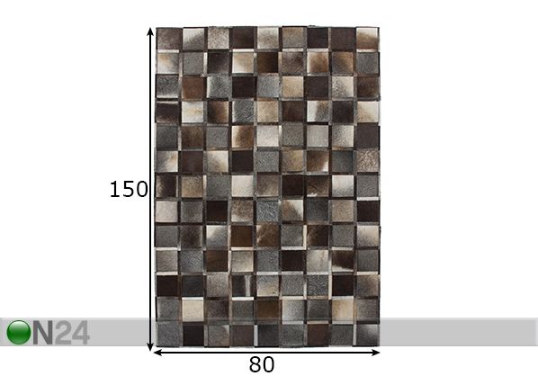 Matto aitoa nahkaa 80x150 cm mitat