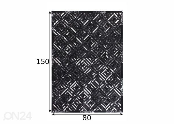 Matto aitoa nahkaa 80x150 cm mitat