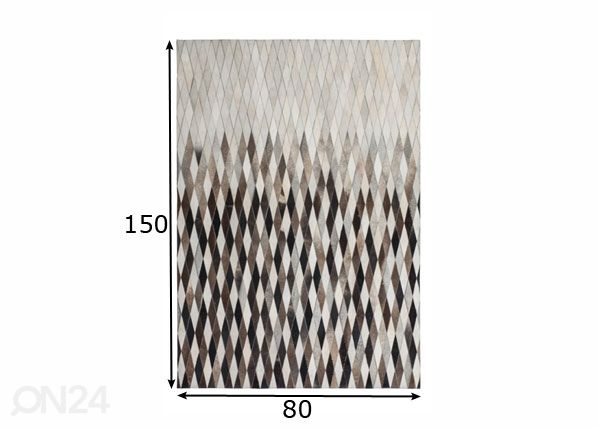 Matto aitoa nahkaa 80x150 cm mitat