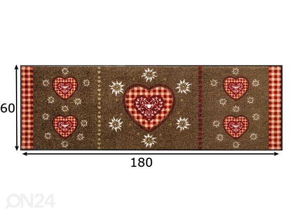 Matto ALPENGLÜCK 60x180 cm mitat