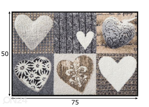 Matto ALPENGLÜK HERZEN 50x75 cm mitat