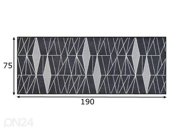 Matto AMPIEZZA GREY 75x190 cm mitat