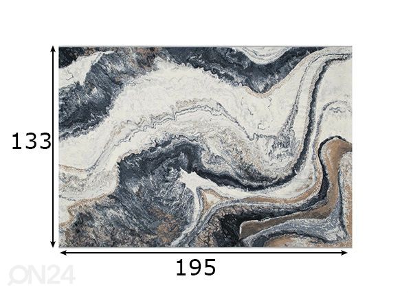 Matto Argentum Marble 133x195 cm mitat