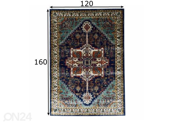 Matto Ashley Blue 120x160 cm mitat