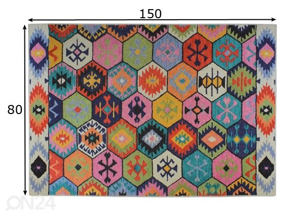 Matto Atzkek Multi 80x150 cm mitat