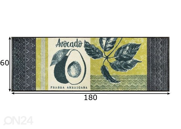 Matto Avocado 60x180 cm mitat