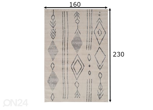 Matto Aztec 160x230 cm, norsunluu/ beige mitat