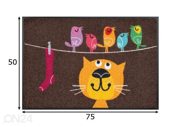 Matto BIRDS ON WIRE 50x75 cm mitat