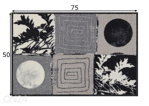 Matto Black and White 50x75 cm mitat