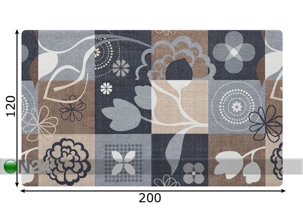 Matto BLUMENMOSAIK 120x200 cm mitat