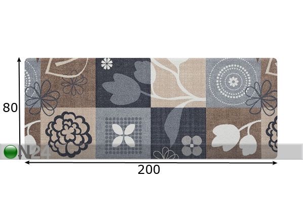 Matto BLUMENMOSAIK 80x200 cm mitat
