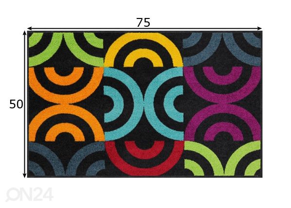 Matto Borrby bunt 50x75 cm mitat