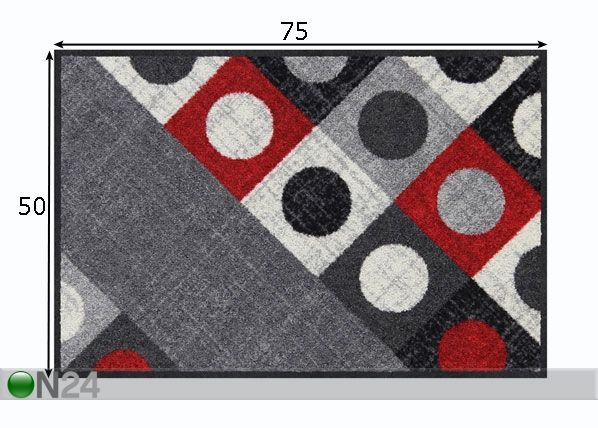 Matto Boules red 50x75 cm mitat
