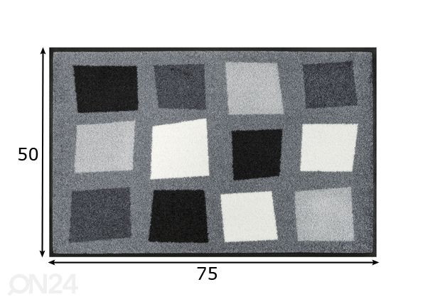 Matto BOXPARK GREY 50x75 cm mitat