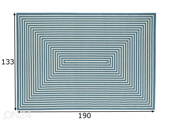 Matto Braid Light Blue 133x190 cm mitat