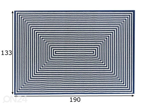 Matto Braid Navy 133x190 cm mitat