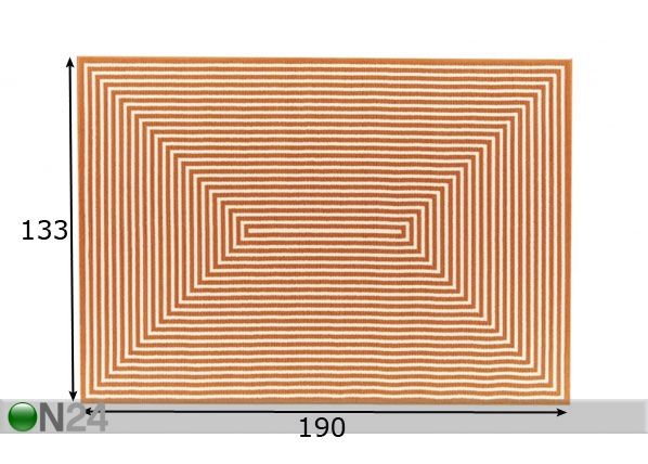 Matto Braid Orange 133x190 cm mitat