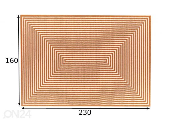 Matto Braid Orange 160x230 cm mitat