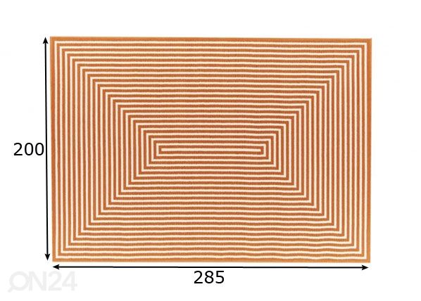 Matto Braid Orange 200x285 cm mitat