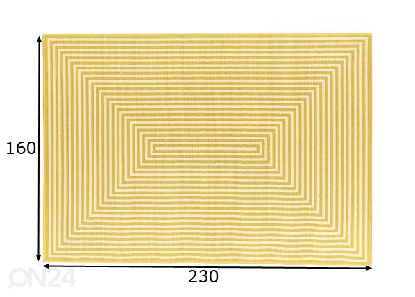 Matto Braid Yellow 160x230 cm mitat