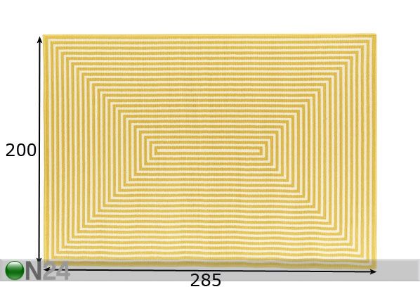 Matto Braid Yellow 200x285 cm mitat