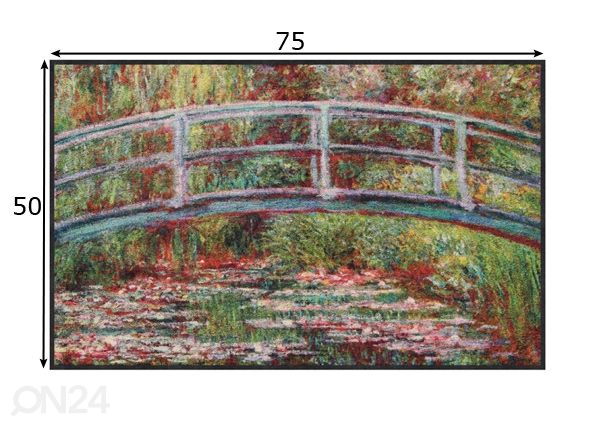 Matto Bridge Water Lilies 50x75 cm mitat
