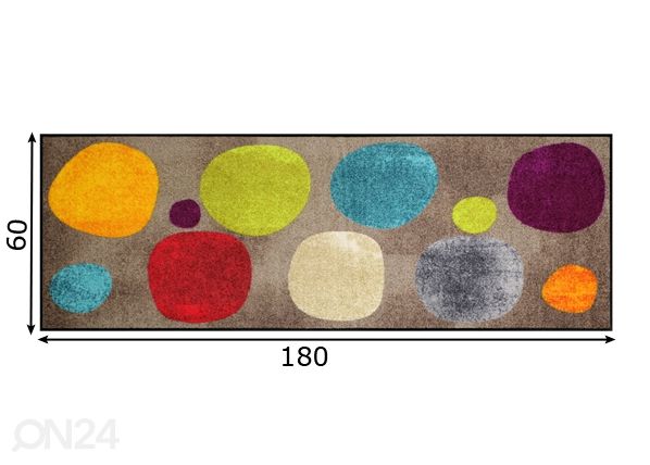 Matto BROKEN DOTS COLOURFUL 60x180 cm mitat