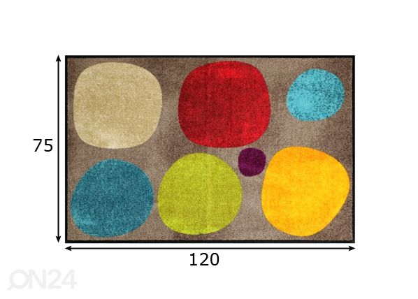 Matto BROKEN DOTS COLOURFUL 75x120 cm mitat