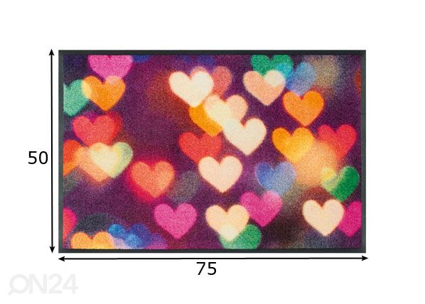 Matto CITY HEARTS 50x75 cm mitat