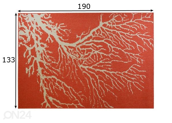 Matto Coral Red 133x190 cm mitat