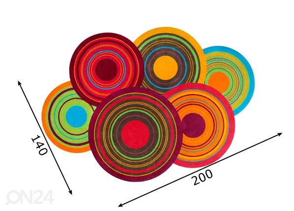 Matto COSMIC COLOURS 140x200 cm mitat