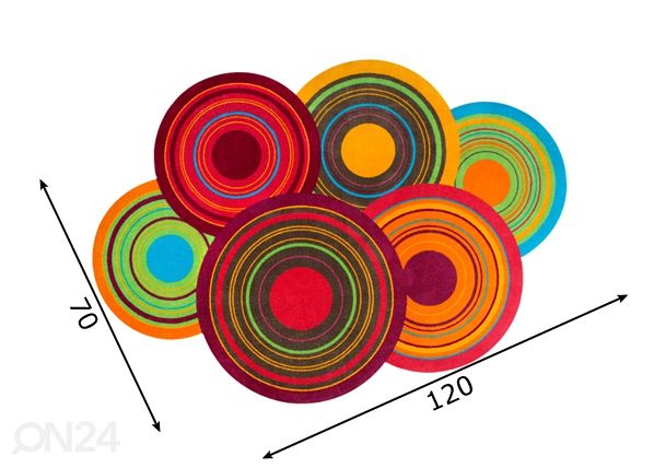 Matto COSMIC COLOURS 70x120 cm mitat