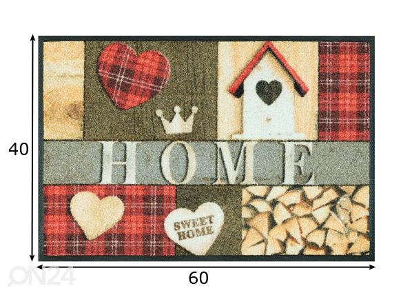Matto COTTAGE HOME 40x60 cm mitat