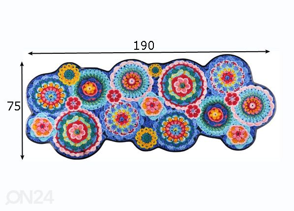 Matto Crochet 75x190 cm mitat