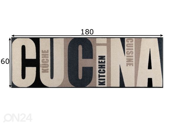 Matto Cucina pura 60x180 cm mitat