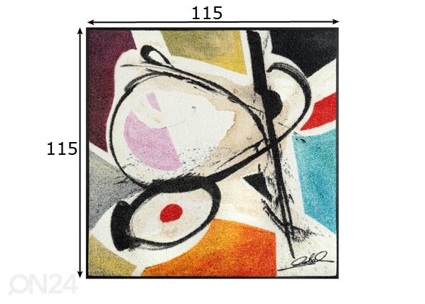 Matto Curled figures 115x115 cm mitat