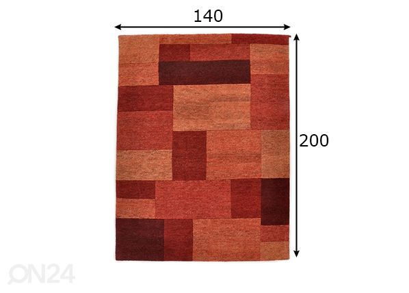 Matto Dalas, 140x200 cm punainen mitat
