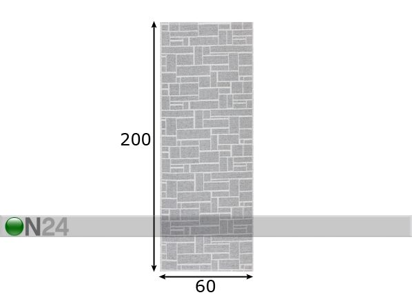 Matto Dama metallic 60x200 cm mitat