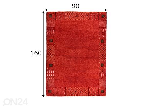 Matto Denver, 90x160 cm punainen mitat