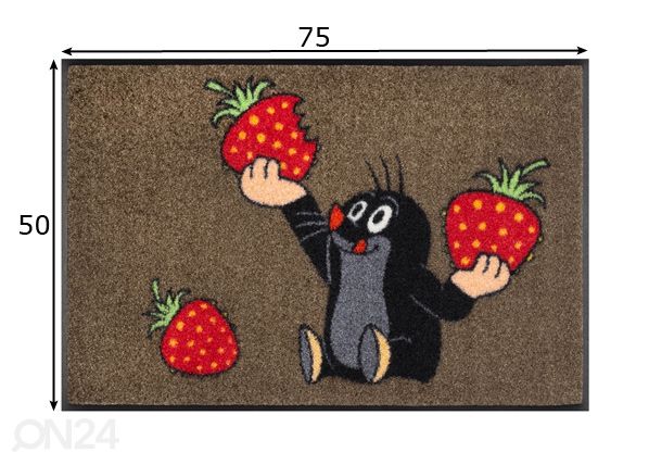 Matto Der kleine Maulwurf - isst Erdbeeren 50x75 cm mitat