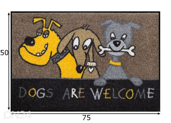 Matto DOGS ARE WELCOME 50x75 cm mitat