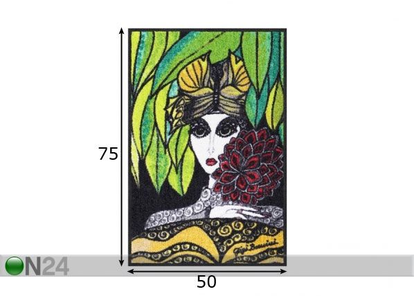 Matto DONNA CON FIORI 50x75 cm mitat