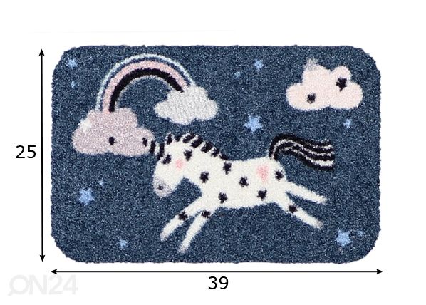 Matto EINHORN WOLKEN 25x39 cm mitat