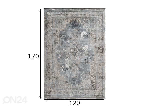 Matto Elysee Silver 120x170 cm mitat