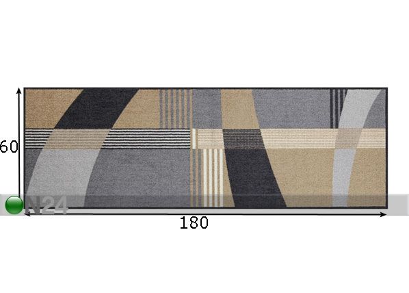 Matto Emilia grey 60x180 cm mitat