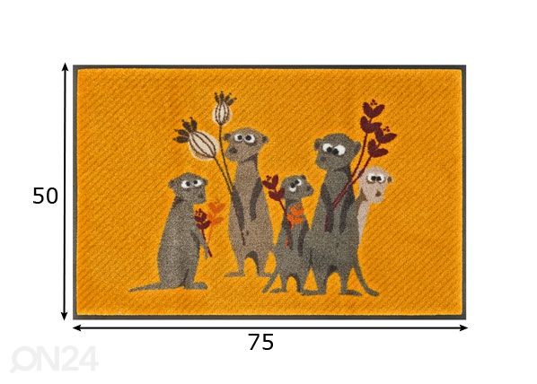 Matto ERDMÄNNCHEN PEPE, BO, PACO & CO 50x75 cm mitat