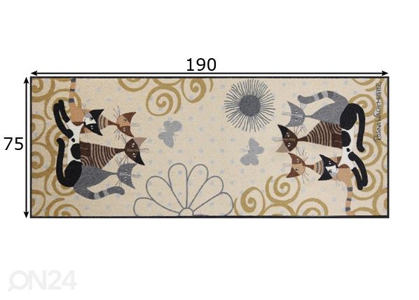 Matto Fantasia di Gatti 75x190 cm mitat